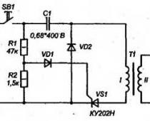 Схема электрозажигалки для газа Электрическая зажигалка для газовой плиты