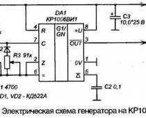 Генератор с регулировкой частоты и скважности импульсов на КР1006ВИ1