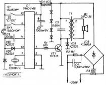 Схема квартирного звонка на УМС-7 или УМС-8 Квартирный звонок на УМС-7 или УМС-8