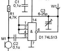 Схема жучка на цифровой микросхеме Жучок на цифровой микросхеме