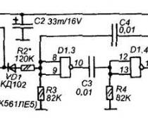 Схема двухтональной сирены на К561ЛА7 Двухтональная сирена на К561ЛА7