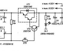Схема стабилизатора напряжения на К155ЛА18 Стабилизатор напряжения на К155ЛА18