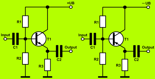 Схема усилителя с общим коллектором